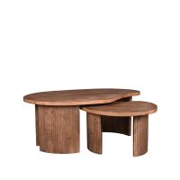 Label51 Timon salontafel set mangohout espresso
