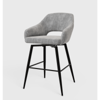 Moods Collection Paris barstoel 65 cm draaibaar - Be handsome grey 45 - zwart onderstel