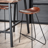 Sussex barkruk vintage leder 67cm van het woonmerk Fraaai