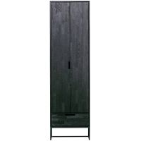 Woood Silas hoge kast essen blacknight 210x60x36cm