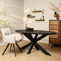 Starfurn Eettafel Brandy ovaal 160 cm - zwart