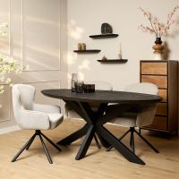 Starfurn Eettafel Brandy ovaal 180 cm - zwart