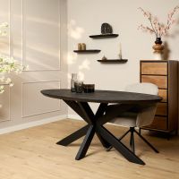 Starfurn Eettafel Brandy ovaal 160 cm - zwart