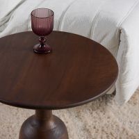 Starfurn Bijzettafel Donna Ø50 cm - donkerbruin