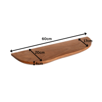 Wandplank set van 2 Live edge 60 cm