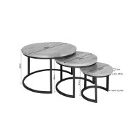 Ronde salontafels Denver - set van 3 - naturel