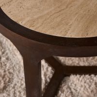 Starfurn Bijzettafel Morris 60 cm - donkerbruin/marmer