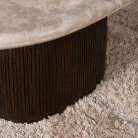 Starfurn Bijzettafel Noel 90 cm - donkerbruin/marmer