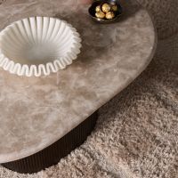 Starfurn Bijzettafel Noel 90 cm - donkerbruin/marmer