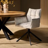 Starfurn Eetkamerstoel Dani velvet met armleuning