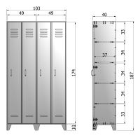 Lockerkast Stijn Hoog 2-deurs van het woonmerk WOOOD