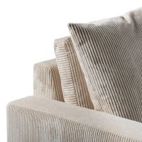 Sydney 3-zits hoekbank links/rechts ribstof - naturel