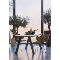 Woood Tablo outdoor eettafel naturel met A-poot metaal