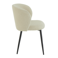 Eetkamerstoel Elyna teddy lichtbeige/mat zwart van het woonmerk Light & Living
