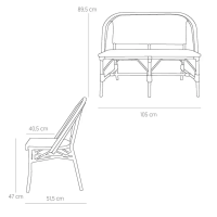 Bankje Thobias Zwart Wit Gestreept