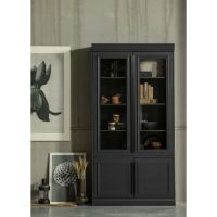 Organize vitrinekast/buffetkast 110 cm grenen matzwart van het woonmerk BePureHome