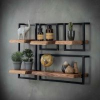 Woody metaal wandplank 65 cm