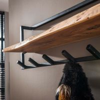 Fraaai Woody kapstok metaal met plank en 6 haken - OUTLET B