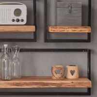 Woody Metaal Wandplank - Bundel Set van Vijf 100x100 cm