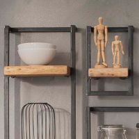 Woody metaal wandplank - bundel set van zes