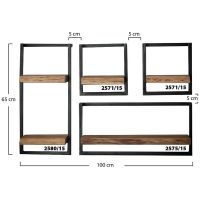 Woody metaal wandplank bundel set van vier 100 cm