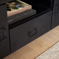 Tv meubel Boaz met deuren en een lade - 150 cm - zwart