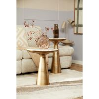 Starfurn Bijzettafel Essy Ø45 cm - wit marmer