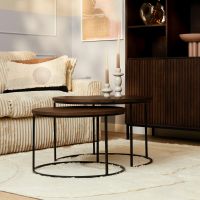 Starfurn Salontafel Madison ø70 cm set van 2 - bruin