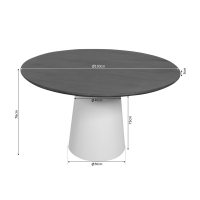 Starfurn Eettafel Madison ø130 met kegelpoot - bruin/zand