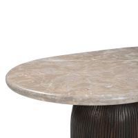 Bijzettafel Noel 90 cm - donkerbruin/marmer