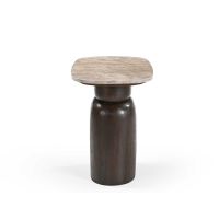 Starfurn Bijzettafel Silva 56 cm - donkerbruin/marmer