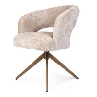 Starfurn Eetkamerstoel Demi met armleuning - poot brons