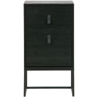 Woood Zola nachtkastje met lade en deur zwart