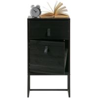 Woood Zola nachtkastje met lade en deur zwart
