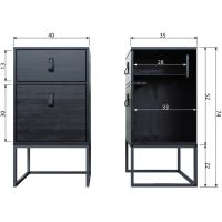 Woood Zola nachtkastje met lade en deur zwart