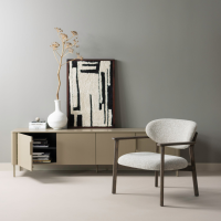 Udar fauteuil naturel met houten frame