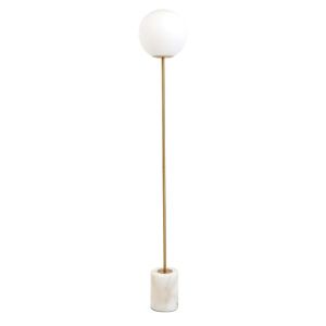 Medina vloerlamp - antiek brons/glas mat wit