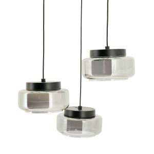 Pivot hanglamp rond - grijs glas