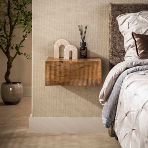 Fraaai Pioter nachtkastje zwevend 1 lade - massief mango zand