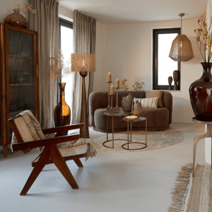 Mocu kast 58x40x180 cm glas/hout bruin