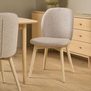 Hilda eetkamerstoel | wit oak onderstel | stof Monza