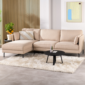 Danny 3-zitsbank hoekbank links stof beige