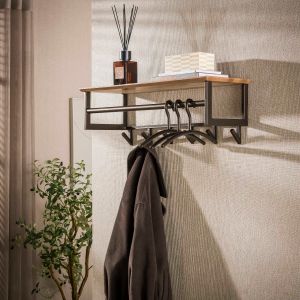 Fraaai Brano kapstok 6 haken - bruin