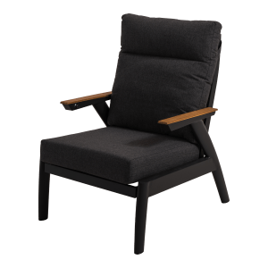 Loungestoel Florence Alu - zwart