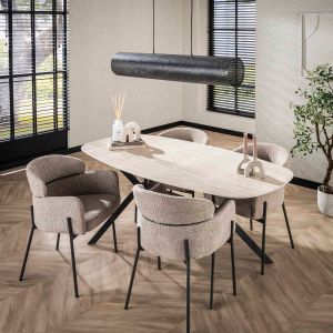 Deborah deens ovale eettafel - 180 cm - keramiek