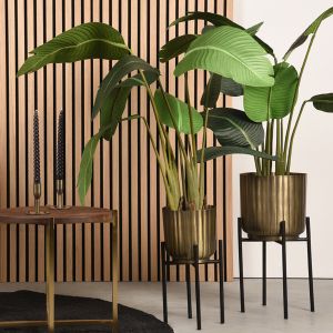 Set Plantenstandaard - antiek goud