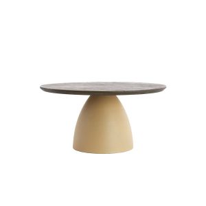 Ocana salontafel ø80x40 cm hout olie - bruin+mat beige