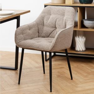 Kari armstoel | zwart metaal onderstel | stof Monza