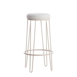 Alice barstoel Ø41x73 cm bouclé - crème/crème