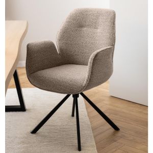 Luma draaibare armstoel | zwart metaal onderstel | stof Monza